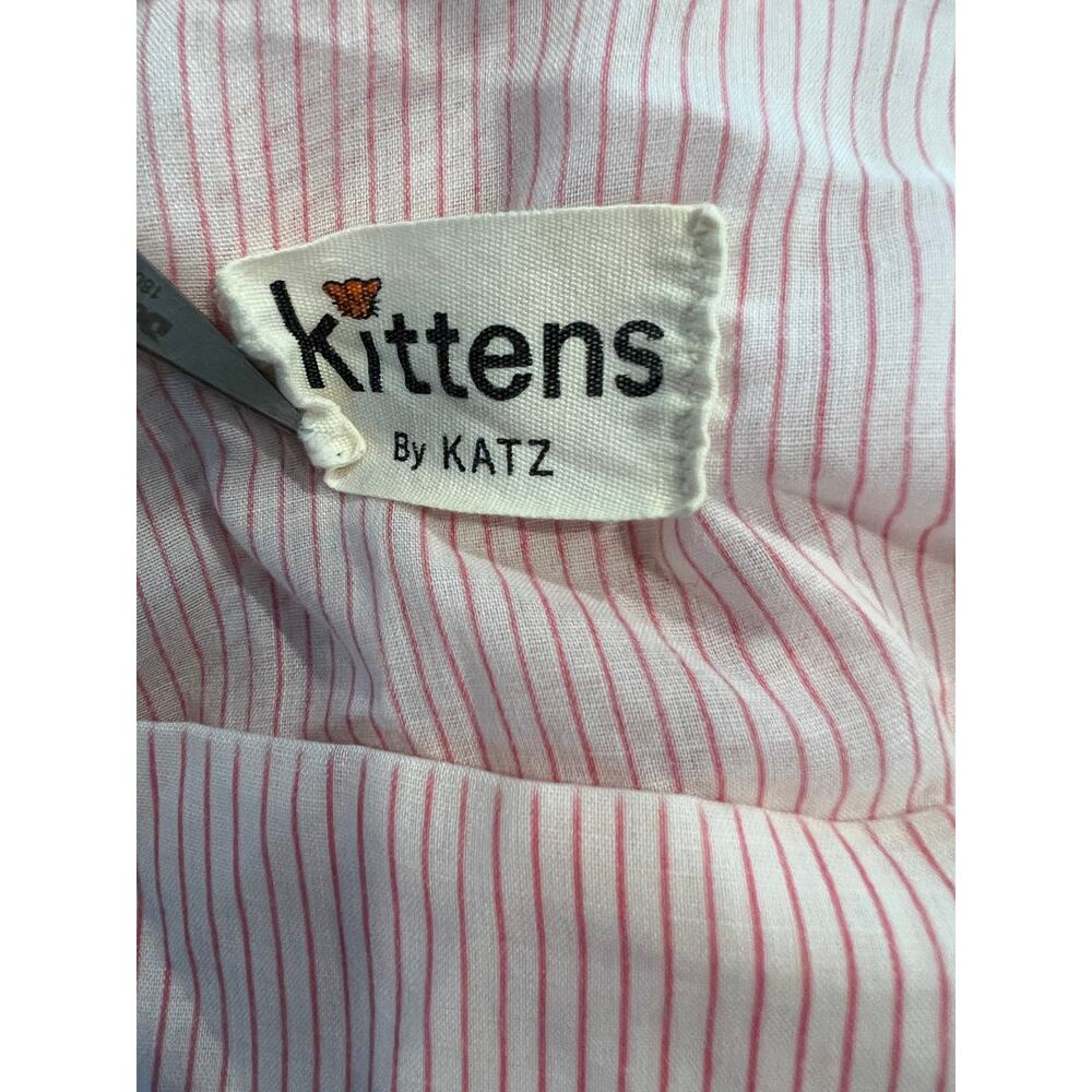 Vintage 60s 70s Kittens by Katz Long Candy Stripe Nightgown - Picture 8 of 8